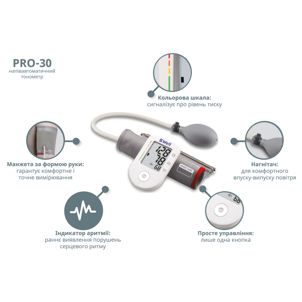 Напівавтоматичний тонометр PRO-30 M-L
