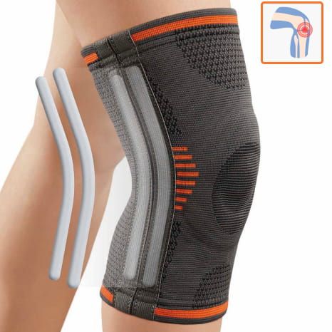 Спортивний напівжорсткий наколінник із пластиковими бічними вставками Orliman OS6211
