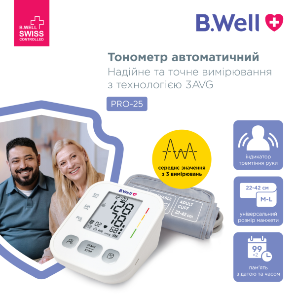 Автоматичний тонометр B.Well PRO-25