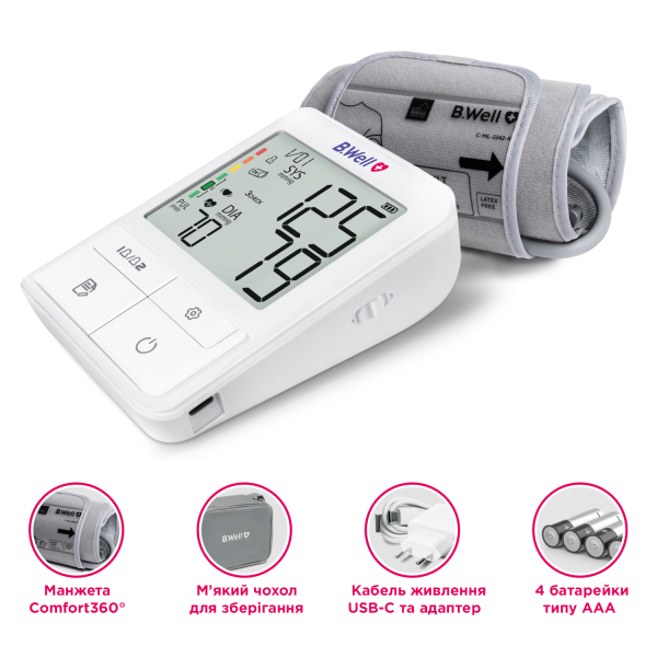Автоматичний тонометр B.Well MED-58 з адаптером