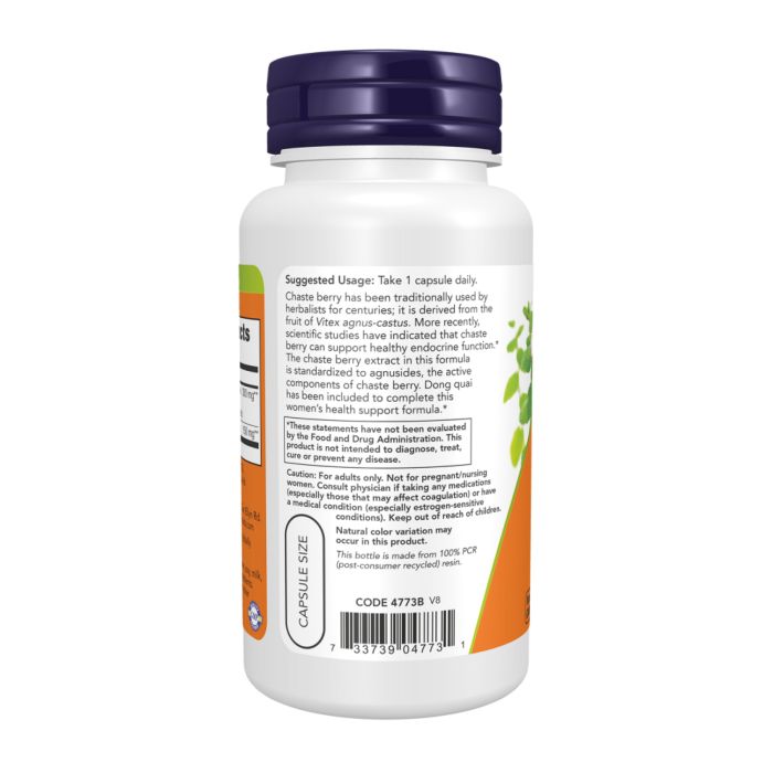 Chaste Berry Vitex Extract 300 мг NOW — Для жіночого здоров’я та гормонального балансу - 90 vcaps