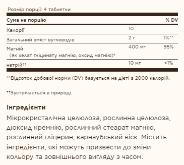 Chelated Magnesium - 250 tabs