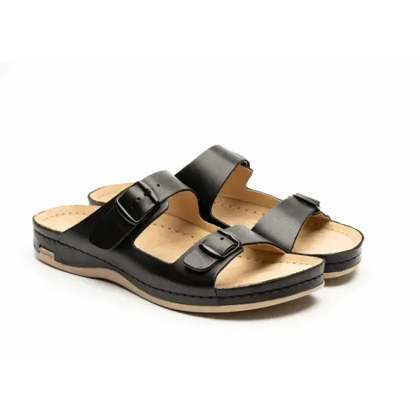 Чоловічі шльопанці Leon Чорний 703M-black ортопедія