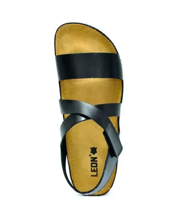 Чоловічі сандалії Leon Чорний 710M-black ортопедія