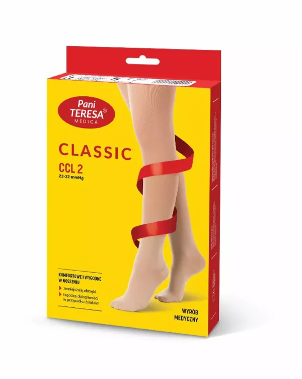 Панчохи 2 клас компресії короткі закриті Pani Teresa св бежевий