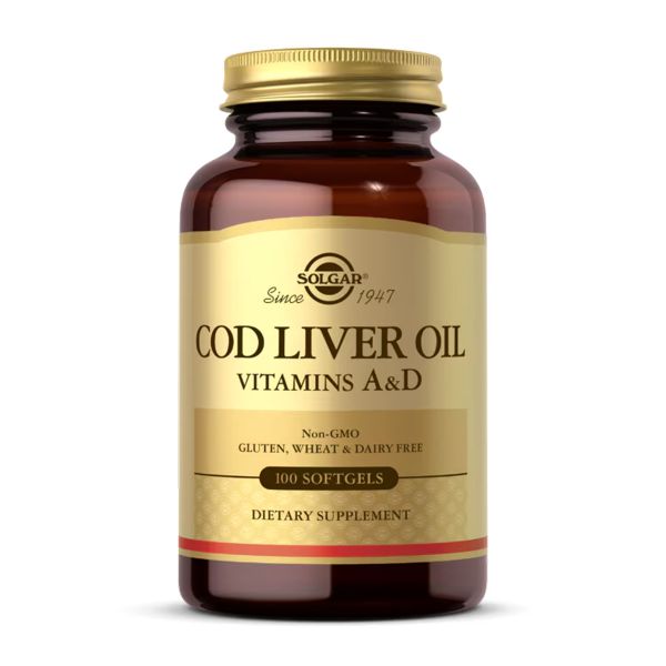 Олія Solgar печінки норвезької тріски з вітамінами A і D, Cod Liver Oil & Vitamins A&D - 100 softgels Олія Solgar печінки норвезької тріски з вітамінами A і D, Cod Liver Oil & Vitamins A&D - 100 softgels