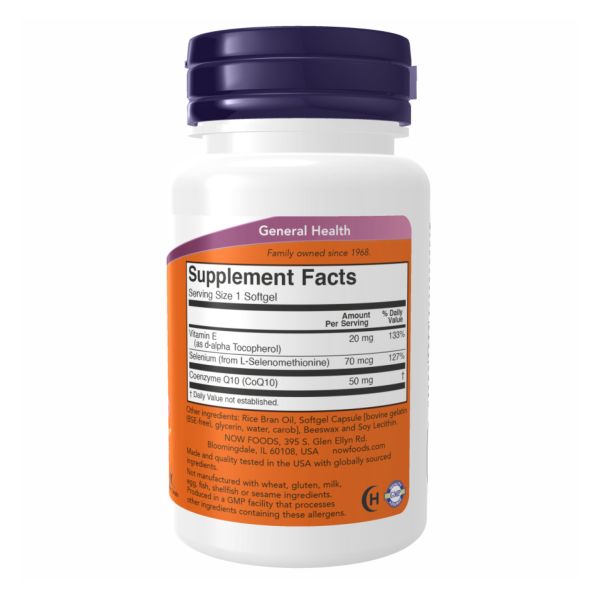 CoQ10 50mg + Vit E - 100 sgels