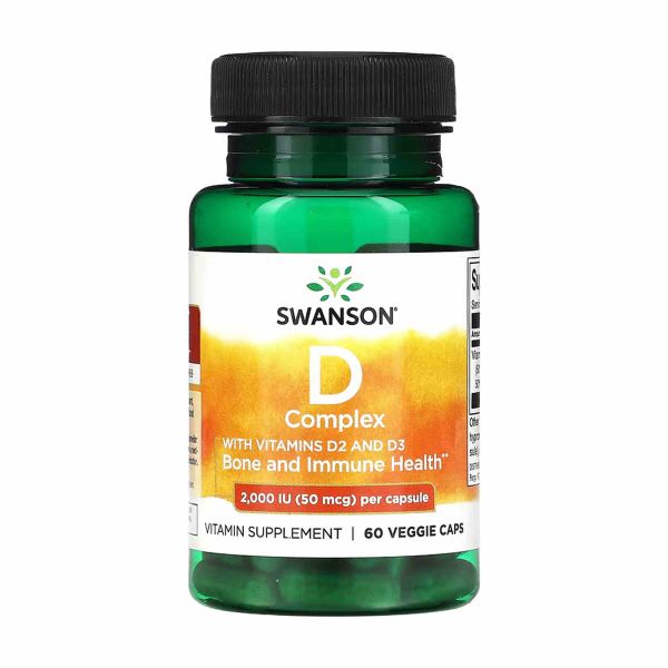 Swanson, комплекс витаминов, D Complex D2 abd D3 2000iu(50mcg) - 60caps (До 12.25)