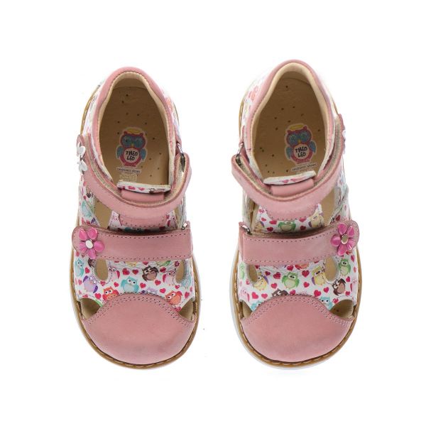 Дитячі ортопедичні босоніжки для дівчат, рожеві Theo Leo (Туреччина)
