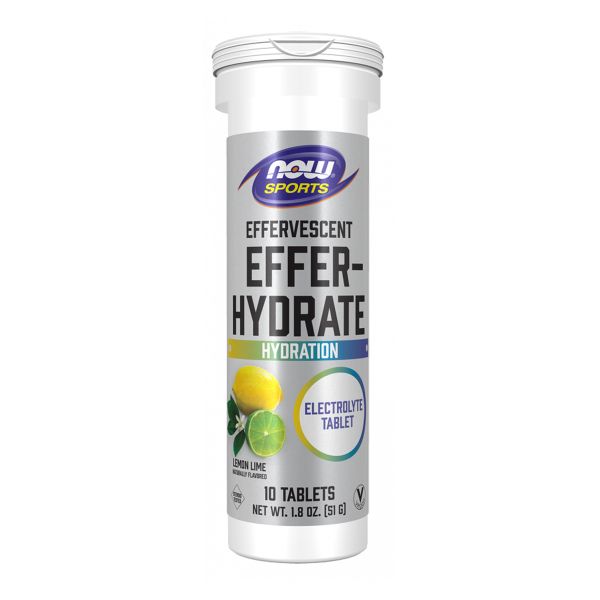 Шипучі електроліти NOW Effer-Hydrate Lemon-Lime - 10 tabs 