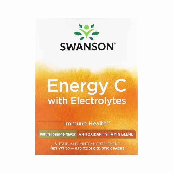 Swanson, Energy C with Electrolytes, натуральний апельсин - 30 packs Orange 