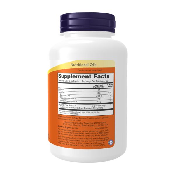 Flax Oil 1000mg - 100 softgels