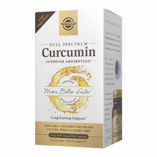 Solgar, Куркумин полного спектра действия, Full Spectrum Curcumin Liquid Extract - 30 softgels