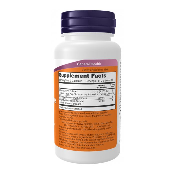 NOW Glucosamine & MSM with Chondroitin – для підтримки здоров’я та рухливості суглобів - 60 caps
