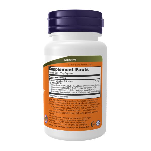 NOW® Gr8-Dophilus™ – 8 штамів пробіотиків для здоров’я кишечника - 60 vcaps