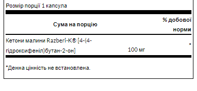 Razberi-K Raspberry Ketones 100mg - 60caps