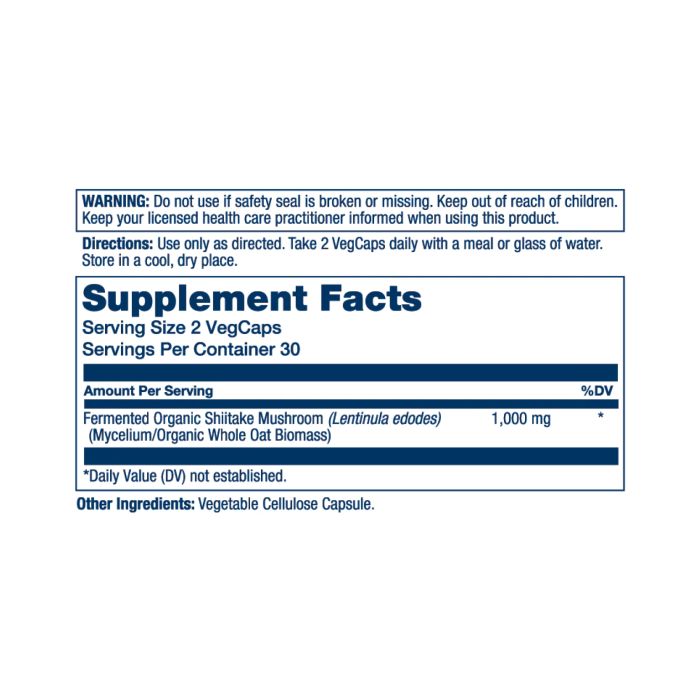 Fermented Shiitake Mushroom 1000mg - 60 vcaps (До 11.25)