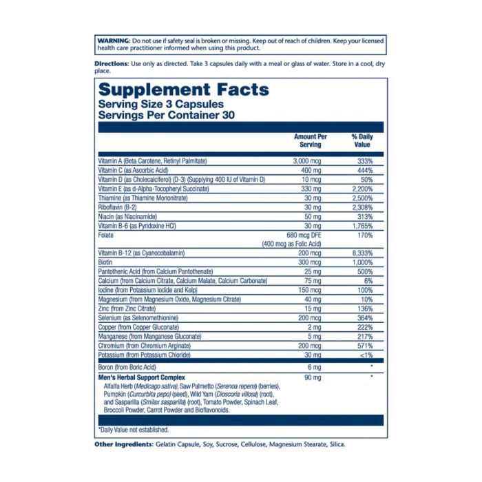 Men's Golden Multi-Vitamin - 90 caps