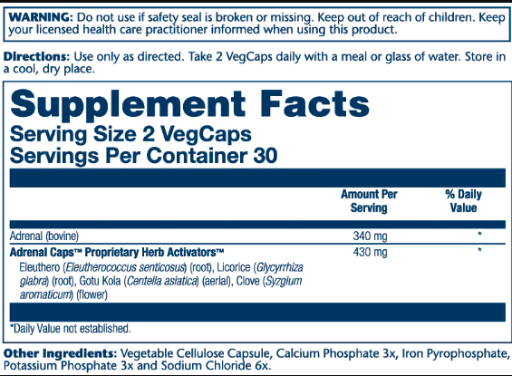 Adrenal 170mg - 60 vcaps