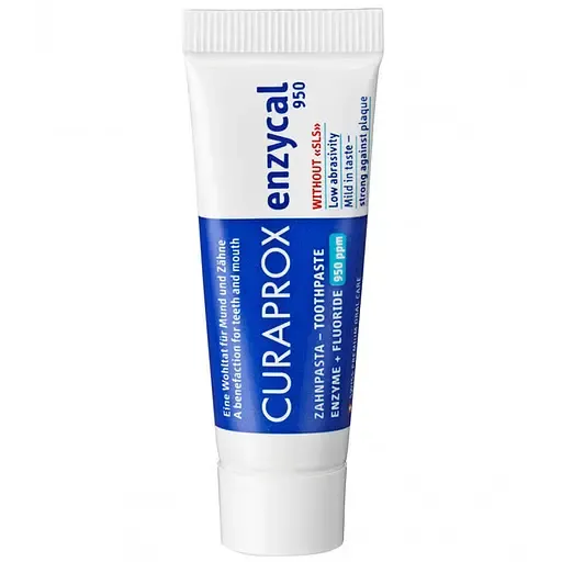 Зубна паста ферментна Enzycal mini з фтором, 10 мл., RDA - 30