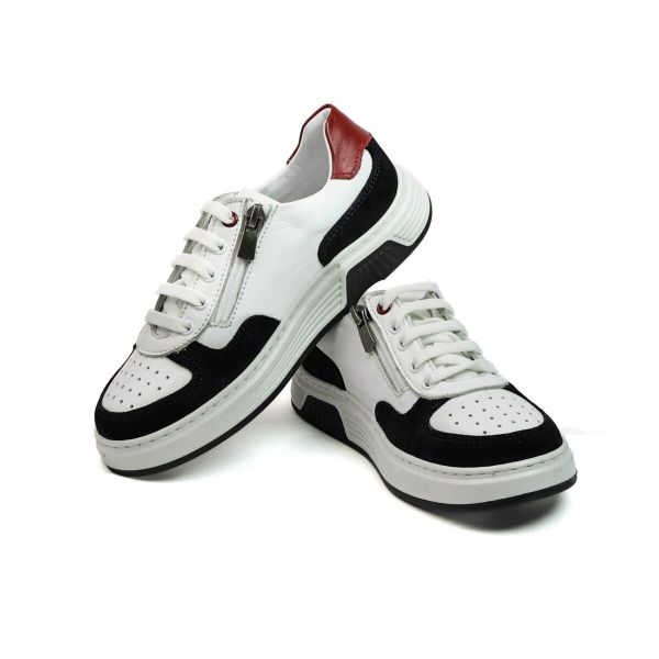 Кеди дитячі профілактичні, білий/чорний, (арт. LEO-3005 WH), Theo Leo (Туреччина)