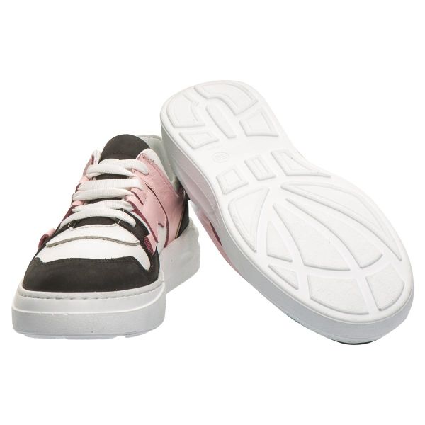 Кеди профілактичні для дівчинки, білий/чорний/рожевий (арт. LEO-3445 WH-BL), Theo Leo (Туреччина)