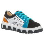 Кеди профілактичні для дівчинки, чорні/принт леопард (арт. LEO-3402 BL-DOT), Theo Leo (Туреччина)