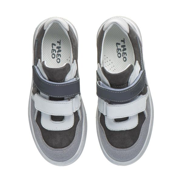 Кеди профілактичні для хлопчиків, сірий/білий (арт.LEO-3236 SM-WH), Theo Leo (Туреччина)