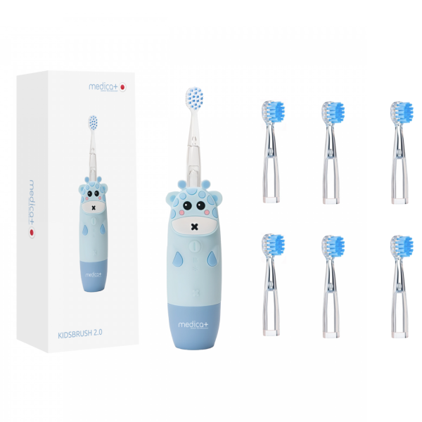Дитяча зубна щітка MEDICA+ KidsBrush 2.0 Blue + Насадки (6 шт)