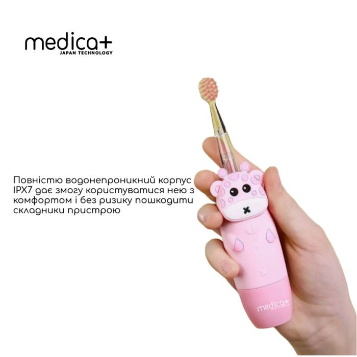 Дитяча зубна щітка MEDICA+ KidsBrush 2.0 Pink + Насадки (6 шт)