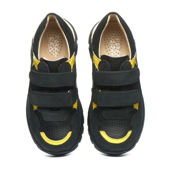 Кросівки профілактичні, чорні, жовтий (арт.LEO-1423) Theo Leo (Турция)