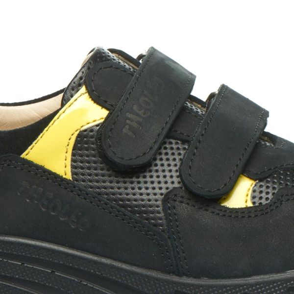 Кросівки профілактичні, чорні, жовтий (арт.LEO-1423) Theo Leo (Турция)