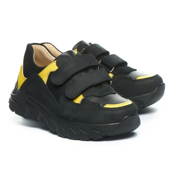 Кросівки профілактичні, чорні, жовтий (арт.LEO-1423) Theo Leo (Турция)