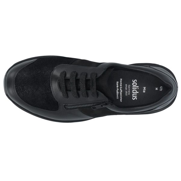 Кроссовки женские кожаные Mia, черный (арт. 7 43502 01101), Solidus (Германия)
