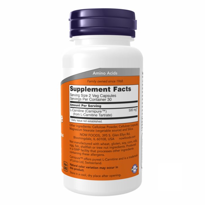 Жироспалювач NOW L-Carnitine 250mg - 60 vcaps