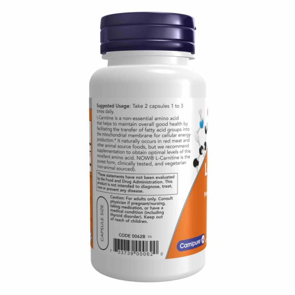 Жироспалювач NOW L-Carnitine 250mg - 60 vcaps