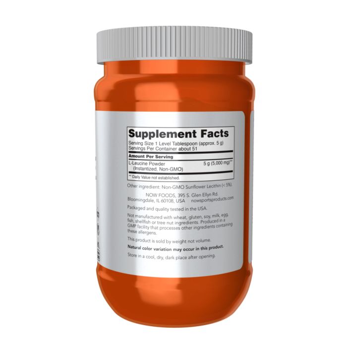 L-лейцин NOW® – Чистий BCAA для росту м’язів та енергії - 255g