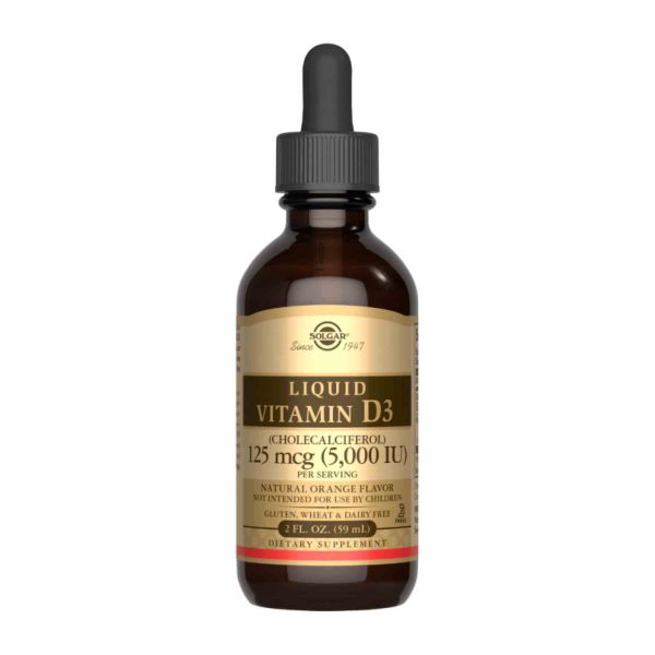 Liquid Vitamin D3 (Cholecalciferol) 125 mcg (5,000 IU) - 59ml Natural Orange