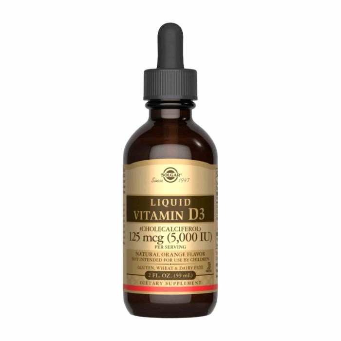 Liquid Vitamin D3 (Cholecalciferol) 125 mcg (5,000 IU) - 59ml Natural Orange Liquid Vitamin D3 (Cholecalciferol) 125 mcg (5,000 IU) - 59ml Natural Orange