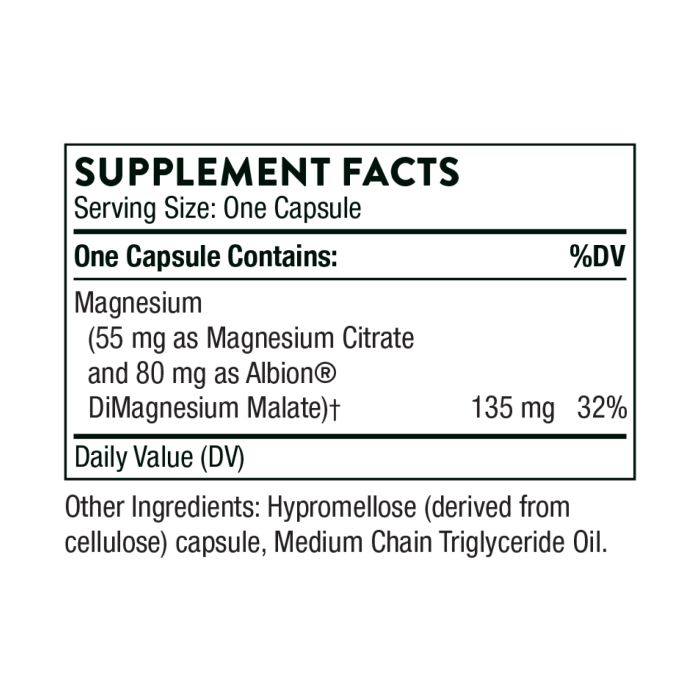 Thorne Magnesium CitraMate – магній для серцево-судинної системи, м’язів і клітинної енергії- 90 капс.