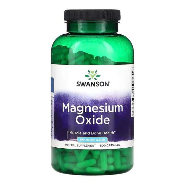 Магній Swanson 200 мг – підтримка м’язів, кісток і серця - 500 caps Магній Swanson 200 мг – підтримка м’язів, кісток і серця - 500 caps