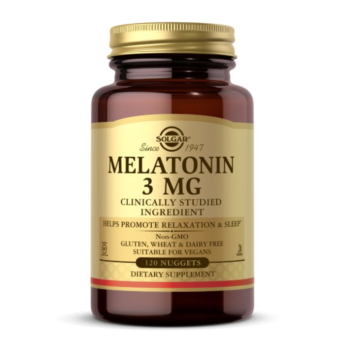 Solgar, мелатонін, Melatonin 3mg - 120 nuggets