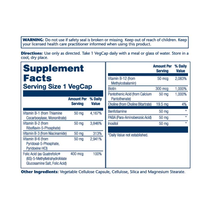 Methyl B-Complex 50 mg – 60 капсул для підтримки енергії та нервової системи