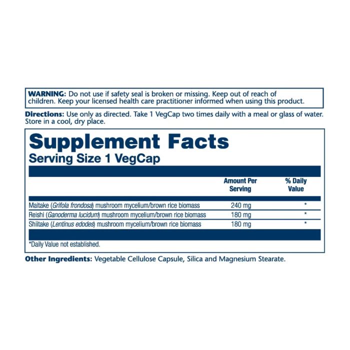 Mushroom Immune Complex 600 mg – 100 VegCaps | Підтримка імунітету з Maitake, Reishi і Shiitake