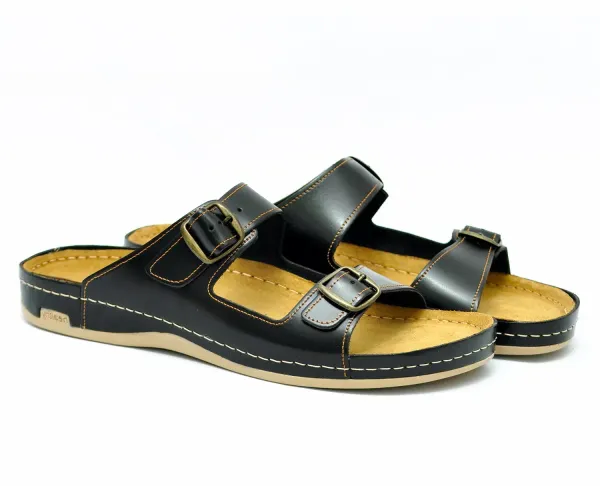 Мужские шлепанцы Leon Коричневый 702M-brown ортопедия