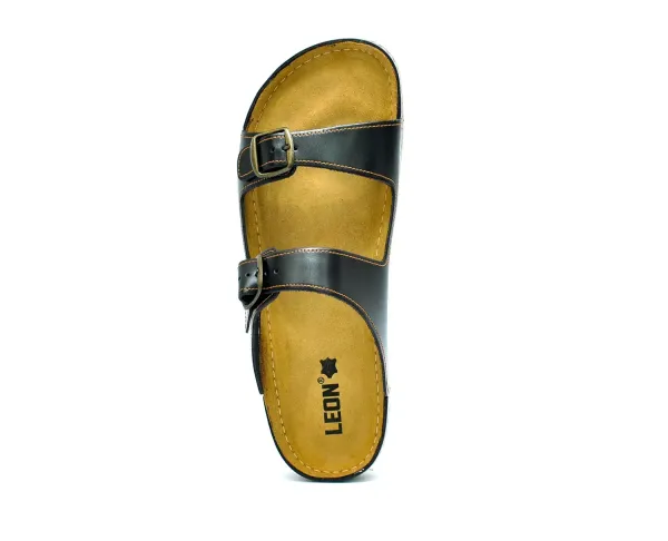 Чоловічі шльопанці Leon Коричневий 702M-brown ортопедія