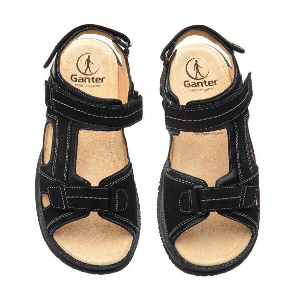 Чоловічі сандалі "GIOVANNI", чорний/нубук, 7-25 7128 0100, Ganter (Австрія)