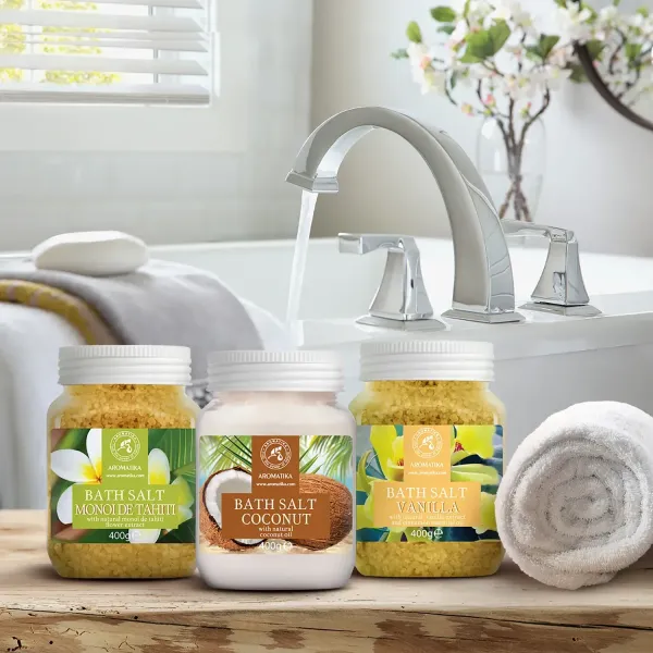 Набір солей для ванн «Моной де Таїті», «Кокос», «Ваніль» 3 шт x 400 г Ароматика
