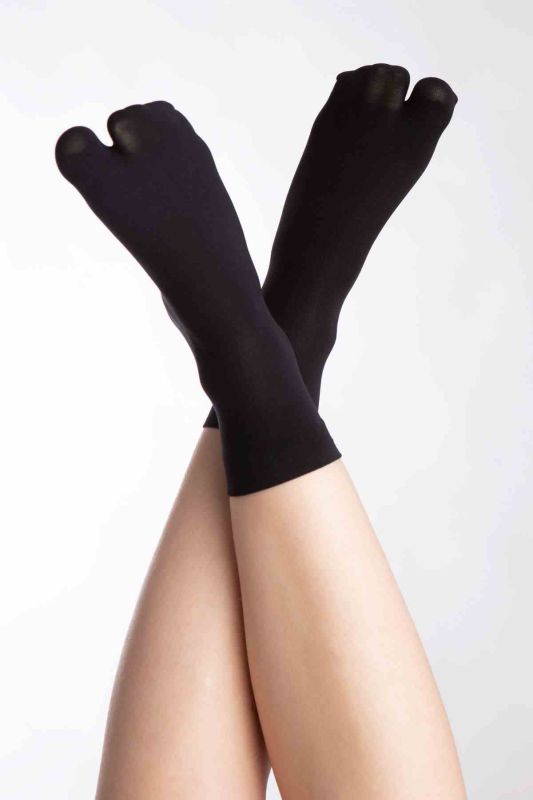 Носки хлопковые универсальные с разделителем пальцев, черный, (6020), Hallufix (Германия)