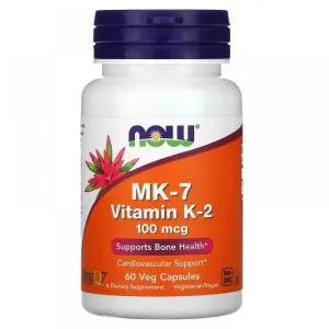 NOW Foods, витамин K2 (MK-7), 100 мкг, 60 вегетарианских капсул